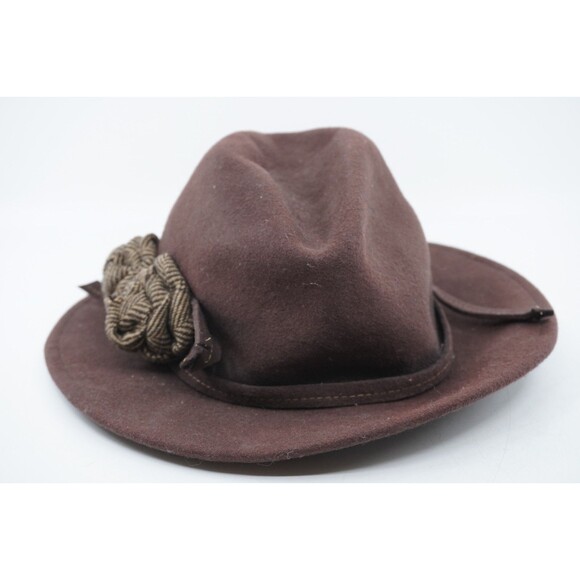 Vtg Soprattutto Cappelli Brown 100% Wool Felt Hat Bow Accent Made in Italy main image 5